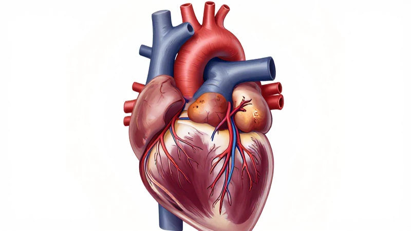 Ilustración médica detallada del corazón humano