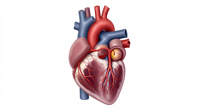 Corazón anatómico detallado con iluminación suave