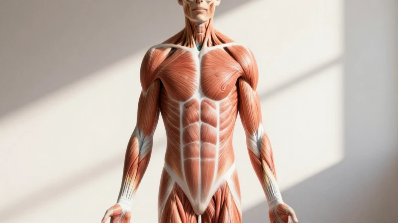 Ilustración muscular humana con luz suave