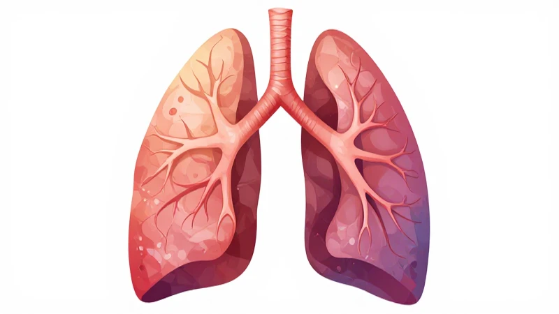 Pulmones coloridos, diagrama anatómico e iluminación suave