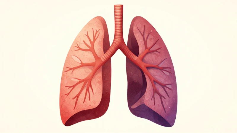 Diagrama anatómico detallado de pulmones coloridos