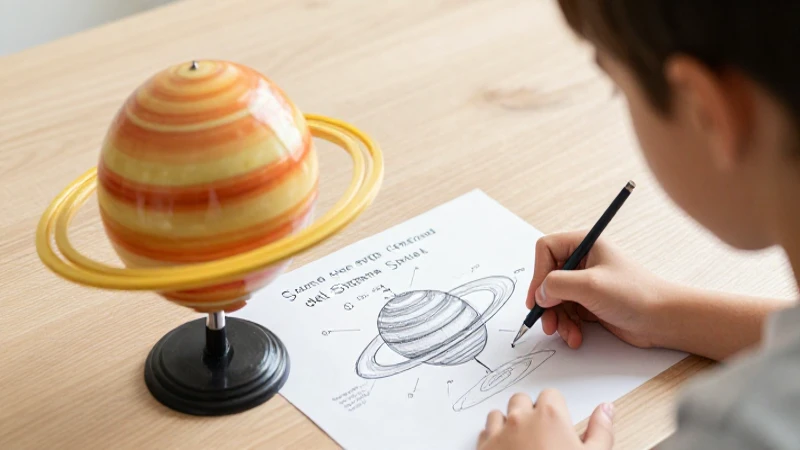 Ilustración educativa del Sistema Solar con diagramas