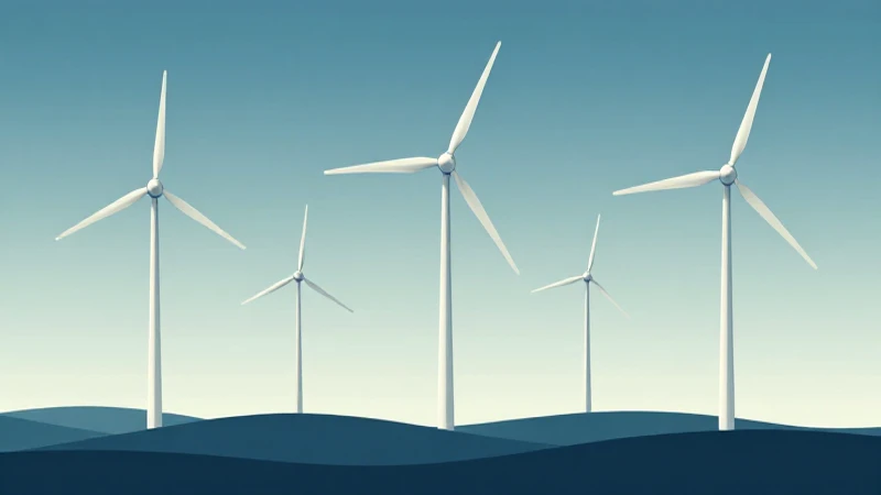 Aerogeneradores en paisaje con iluminación suave