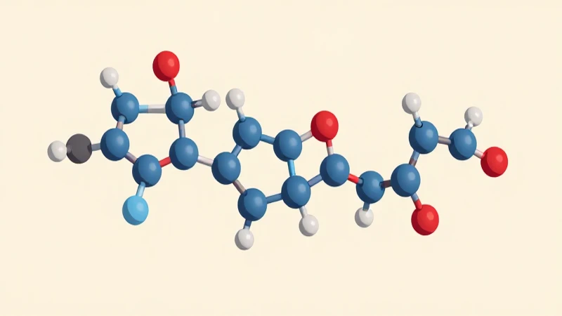 Gráfico luminoso muestra estructuras moleculares coloridas