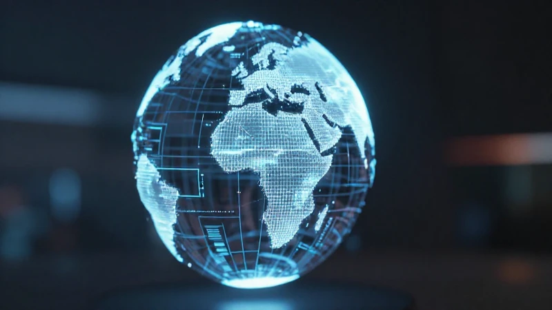 Globo holográfico futurista con iluminación suave