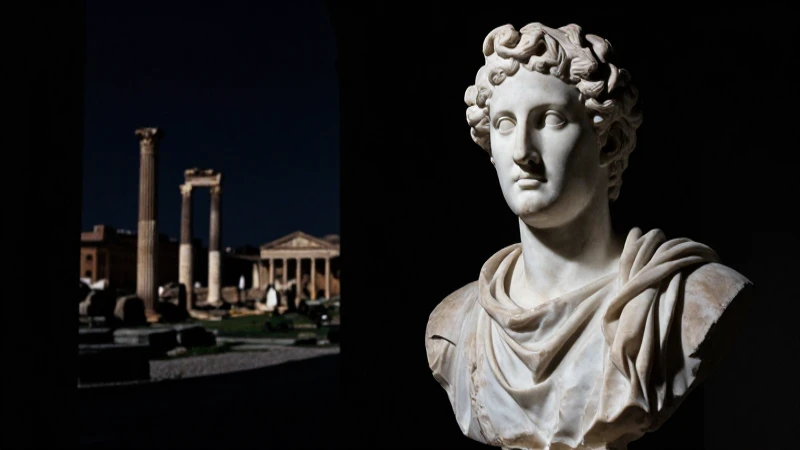 Mapa conceptual del Imperio Romano: Claves de su caída 7 Ruinas romanas desmoronadas bajo luz dramática