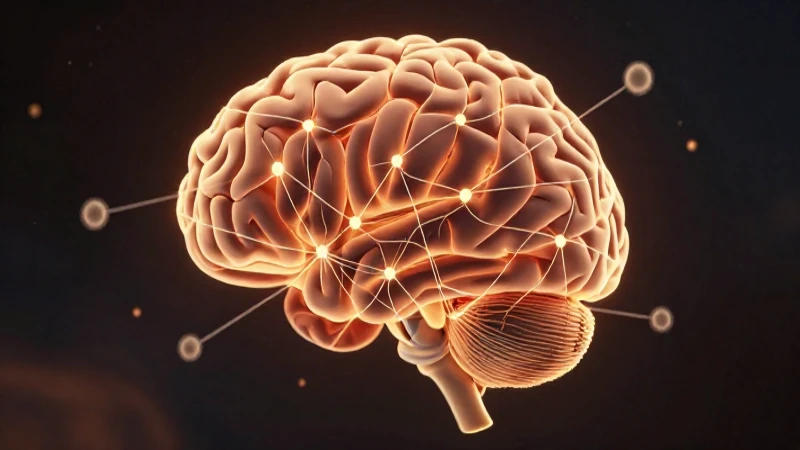 Cerebro neuronal iluminado cinematográficamente