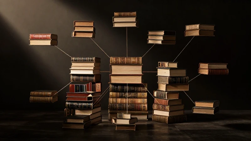 Iluminación dramática sobre libros antiguos