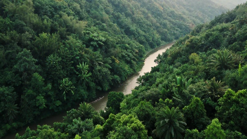 Cómo crear un mapa conceptual sobre el medio ambiente 4 Bosque verde con río bajo luz natural