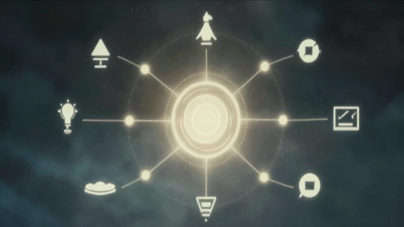 Mapa conceptual luminoso y suavemente enfocado