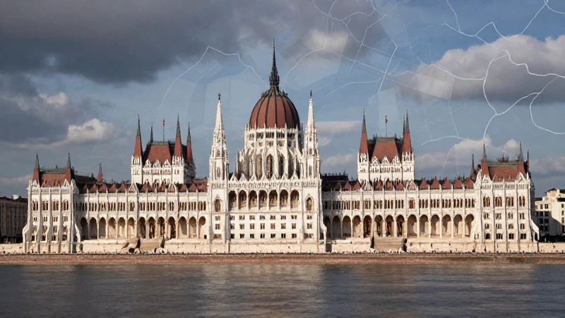 Mapa conceptual del poder legislativo: claves y estructura 7 Edificio parlamentario, mapa estilizado, luz dramática