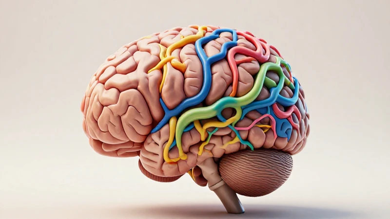 Cerebro humano vibrante con conexiones neuronales