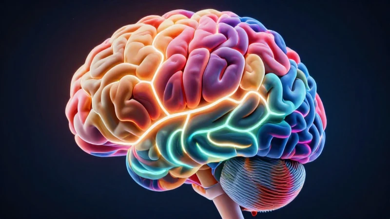 Cerebro brillante e interconectado con colores vivos