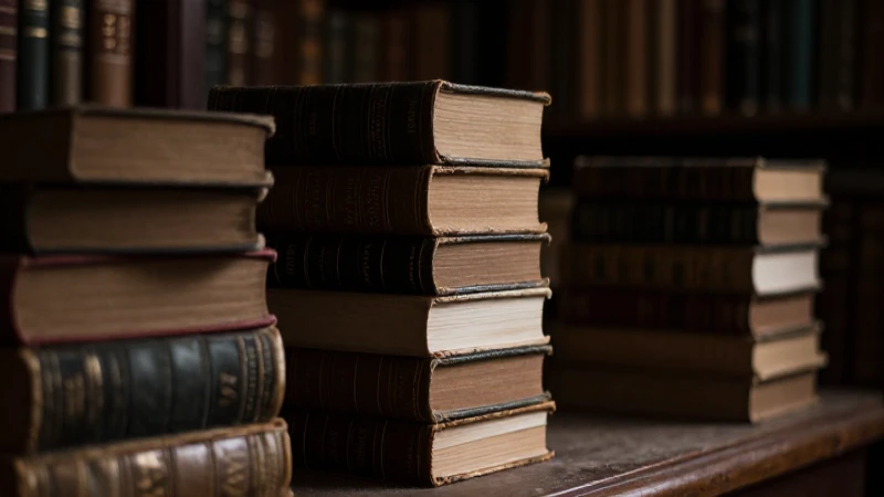 Librería antigua con iluminación dramática