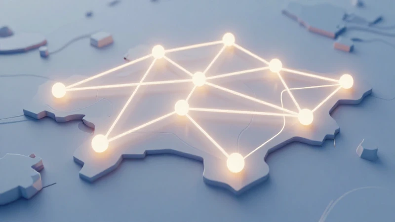Mapa digital estilizado con luces brillantes