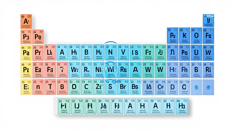 Tabla periódica isométrica, diagrama entrelazado e iluminada