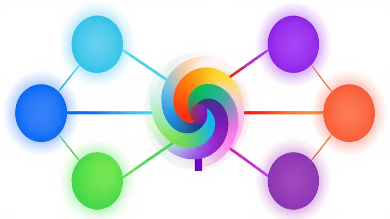 Mente colorida conectada con luz suave