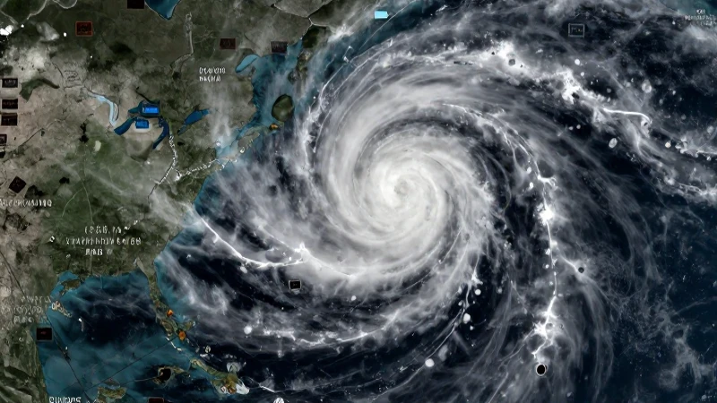 Visualización dramática del ciclón desde el satélite
