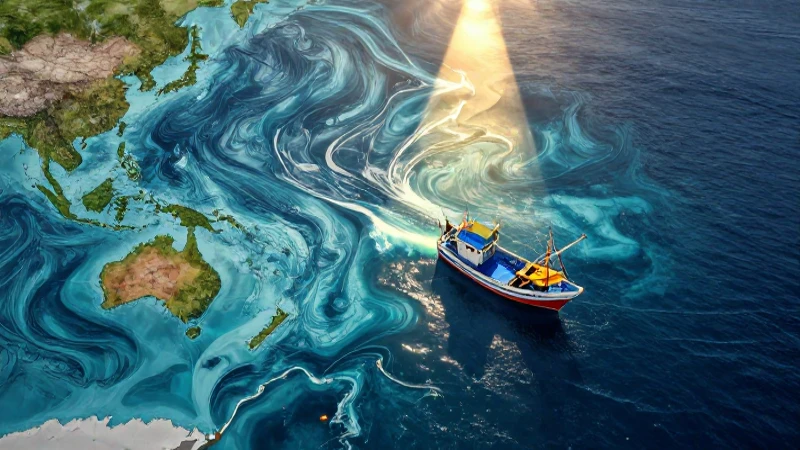 Cartografía marítima, barcos y luz oceánica espectacular