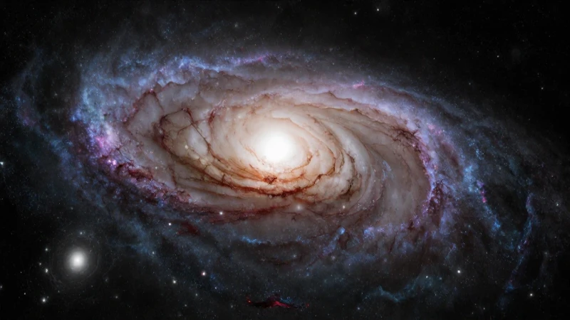 Galaxia espiral con nebulosas y luz cósmica