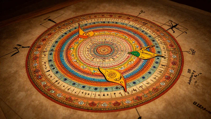 Mapa conceptual sobre la antigua India y su cultura 6 Mapa antiguo indio con mandala vibrante