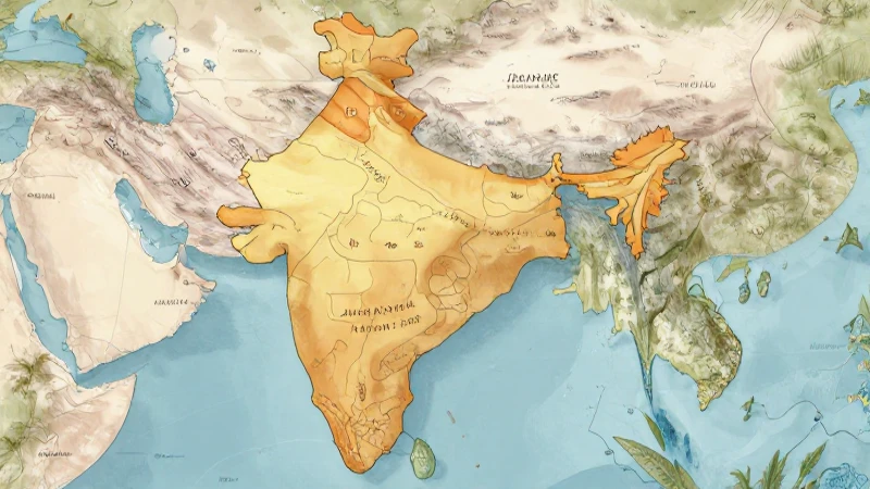 Mapa conceptual sobre la antigua India y su cultura 8 Mapa antiguo de India, ilustración estilizada