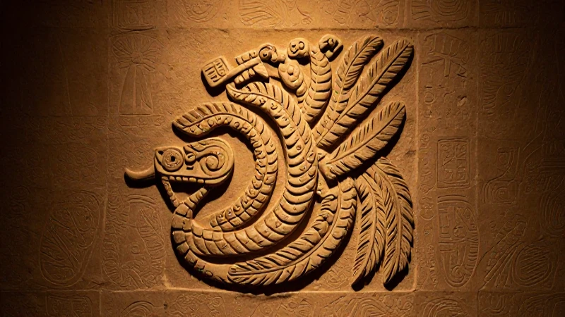 Cuáles son las características clave del mapa azteca 6 Fragmento azteca con serpiente emplumada iluminado