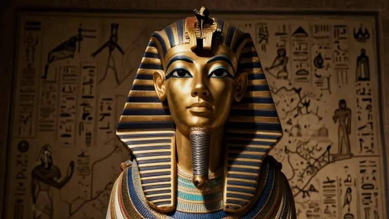Mapa del Antiguo Egipto: Civilización y Cultura 4 Retrato faraónico con mapa antiguo y sombras dramáticas