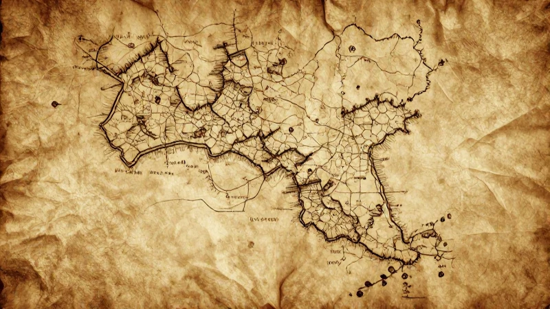 Mapa griego antiguo con tonos sépia cálidos