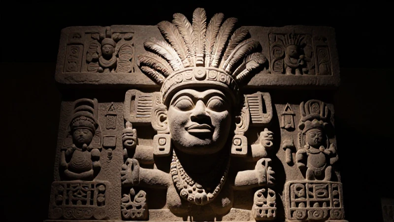 Mapa conceptual sobre zapotecas: cultura, ubicación y dioses 4 Divinidad zapoteca con plumas y sombras