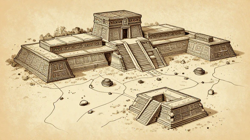 Mapa conceptual sobre zapotecas: cultura, ubicación y dioses 3 Mapa antiguo muestra ruinas zapotecas iluminadas