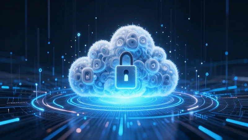 Datos digitales seguros brillan intensamente