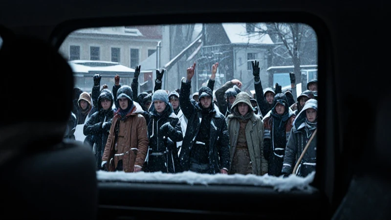 Cuáles son las claves y eventos de la Revolución Rusa 4 Multitud revolucionaria bajo nieve, atmósfera cinematográfica