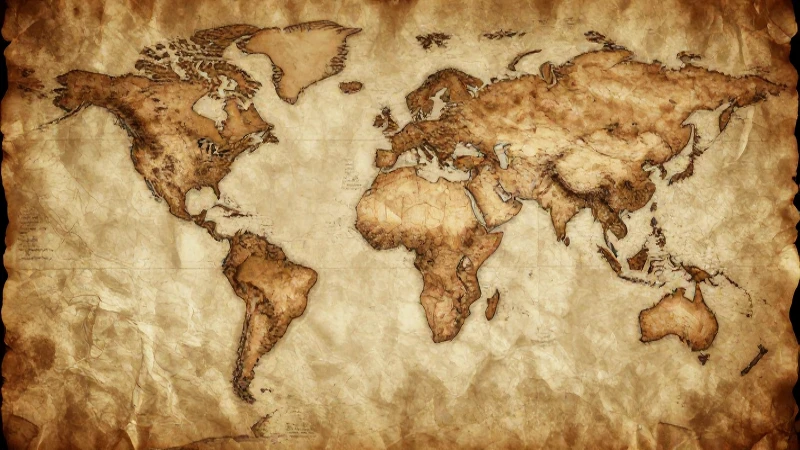 Mapas de continentes y océanos: conceptos y representaciones 9 Mapa antiguo con continentes superpuestos