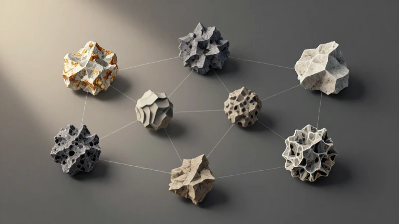 Cómo clasificar minerales usando mapas conceptuales 7 Muestras minerales ilustradas con luces suaves