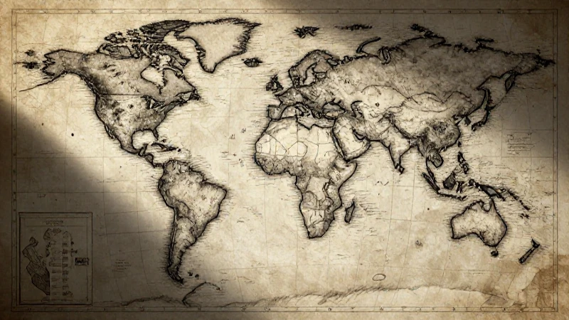 Mapa antiguo con estilo e iluminación dramática