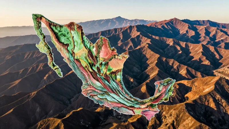 Mapa de recursos naturales en México: conceptos y visualizaciones 4 México exhibe montañas vívidas bajo el sol