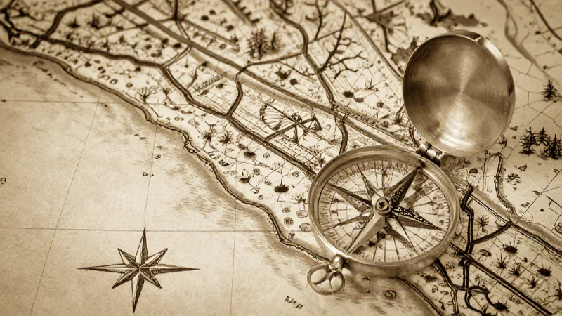 Cuál es la importancia y características de un mapa de ríos 7 Antiguo mapa fluvial con brújula sepia