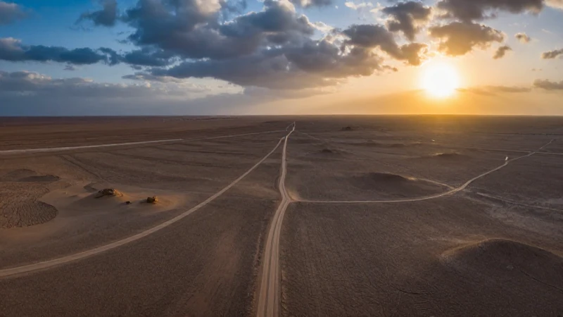Mapa del Islam: origen y expansión a lo largo de la historia 4 Desierto árido, ruta antigua al atardecer