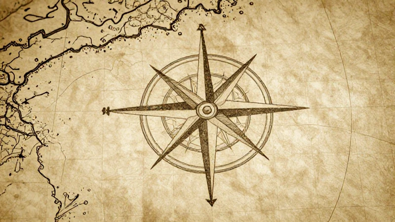 Mapa del Islam: origen y expansión a lo largo de la historia 5 Mapa antiguo con brújula estilo pergamino
