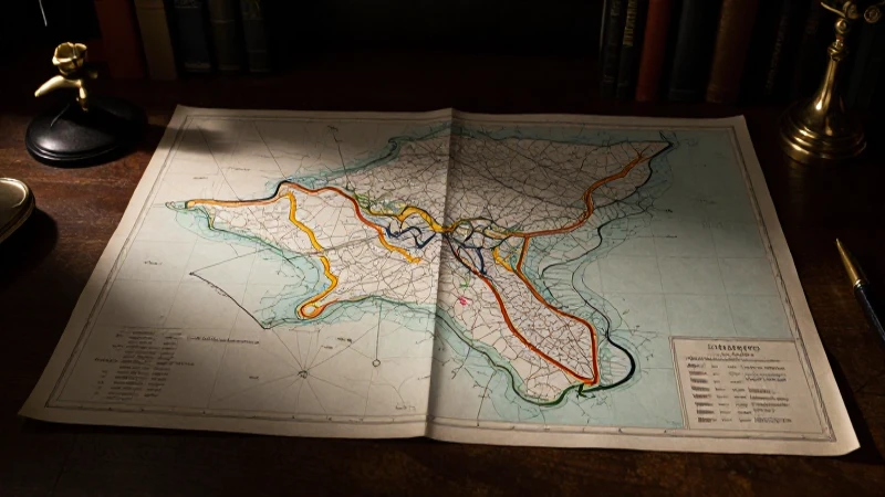 Mapa antiguo, escritorio victoriano, luz dramática