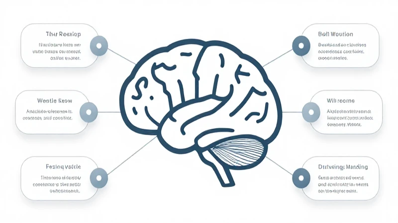 Diagrama cerebral vectorial, limpio e interconectado