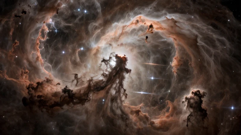 Nebulosa expansiva con luz cósmica hiperrealista