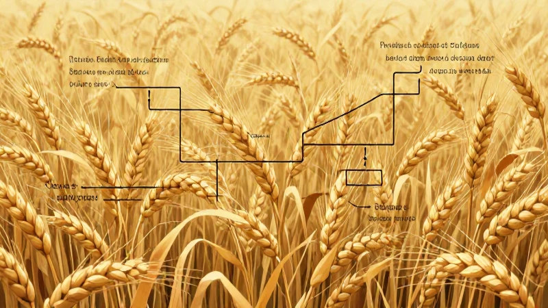 Campo de trigo ilustrado con diagramas suaves