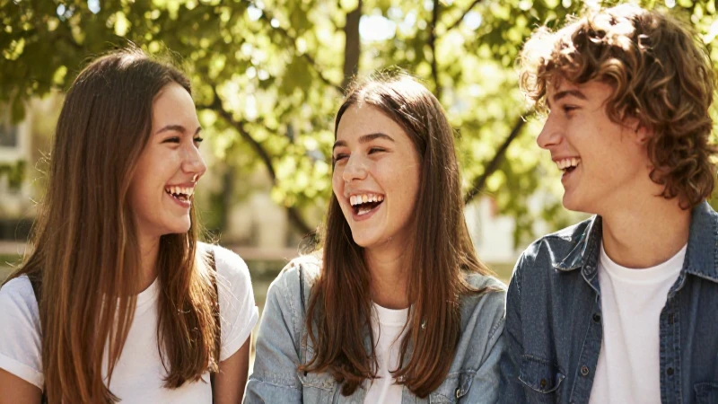Cuáles son las conexiones clave en la amistad adolescente 3 Adolescentes ríen bajo luz cálida filtrada