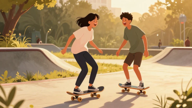 Cuáles son las conexiones clave en la amistad adolescente 7 Adolescentes divirtiéndose con patinetas al atardecer