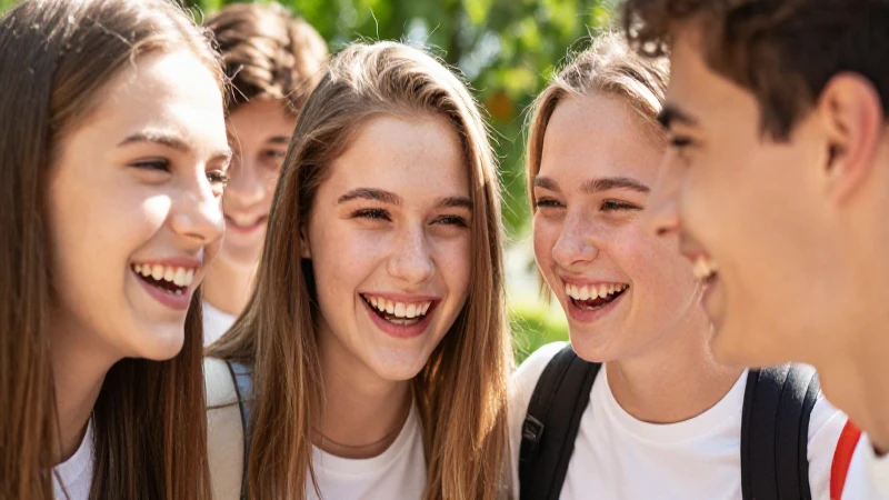 Cuáles son las conexiones clave en la amistad adolescente 6 Adolescentes ríen bajo luz solar intensa