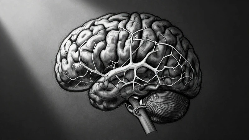 Ilustración cerebral con conexiones neuronales dramáticas
