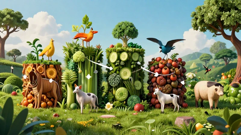 Cómo funciona la cadena alimentaria y cuáles son sus niveles 3 Ilustra la cadena alimenticia en ecosistema vibrante