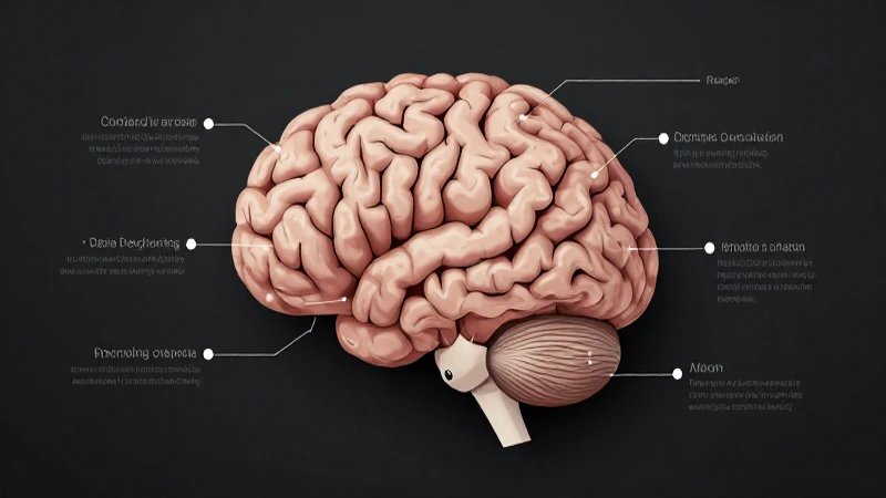 Ilustración detallada del cerebro con nodos interconectados